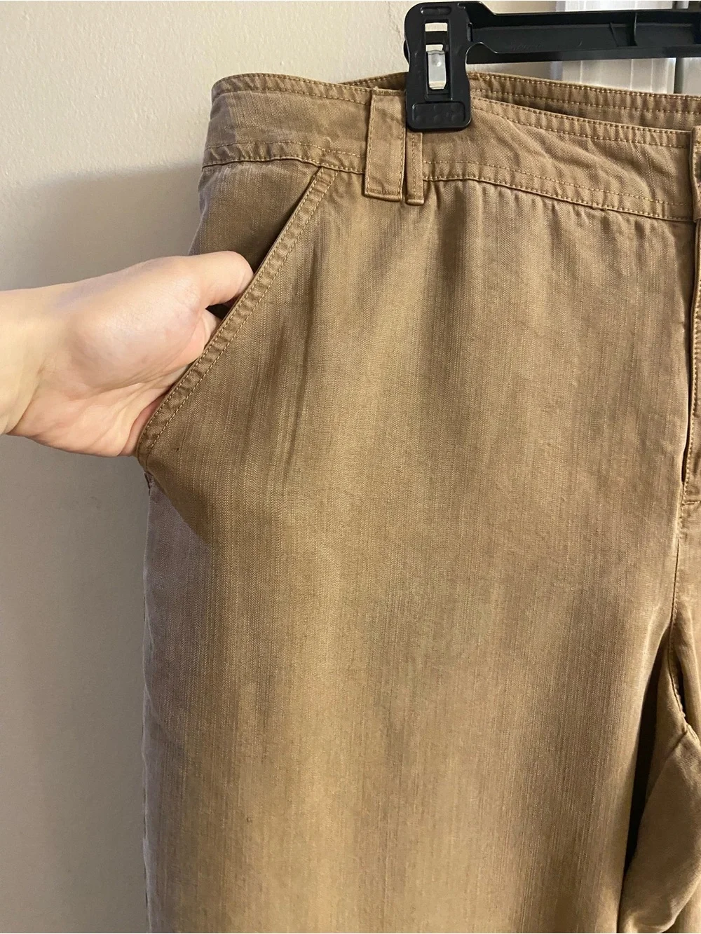 Sundance Straight wide Leg Chinos in Khaki Brown Sz 16 NWOT